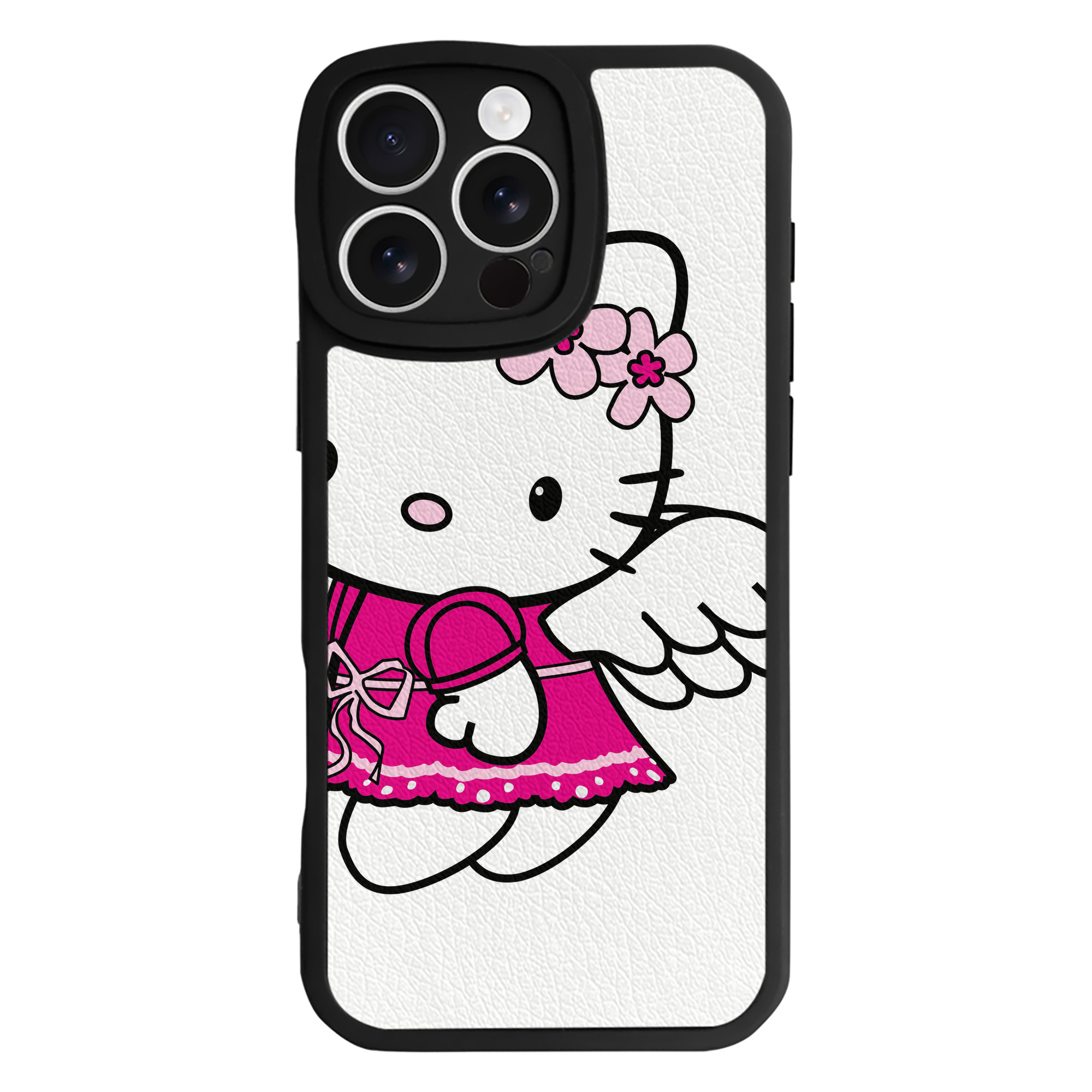 （画像用） Hello Kitty ハローキティ 【iPhone 16シリーズ対応】シリコンスマホケース（レザー調） 材質：シリコン